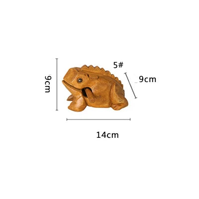 Wooden lucky frog toy attracting wealth ornament kids musical instrument percussion gift animal home art decoration - 5