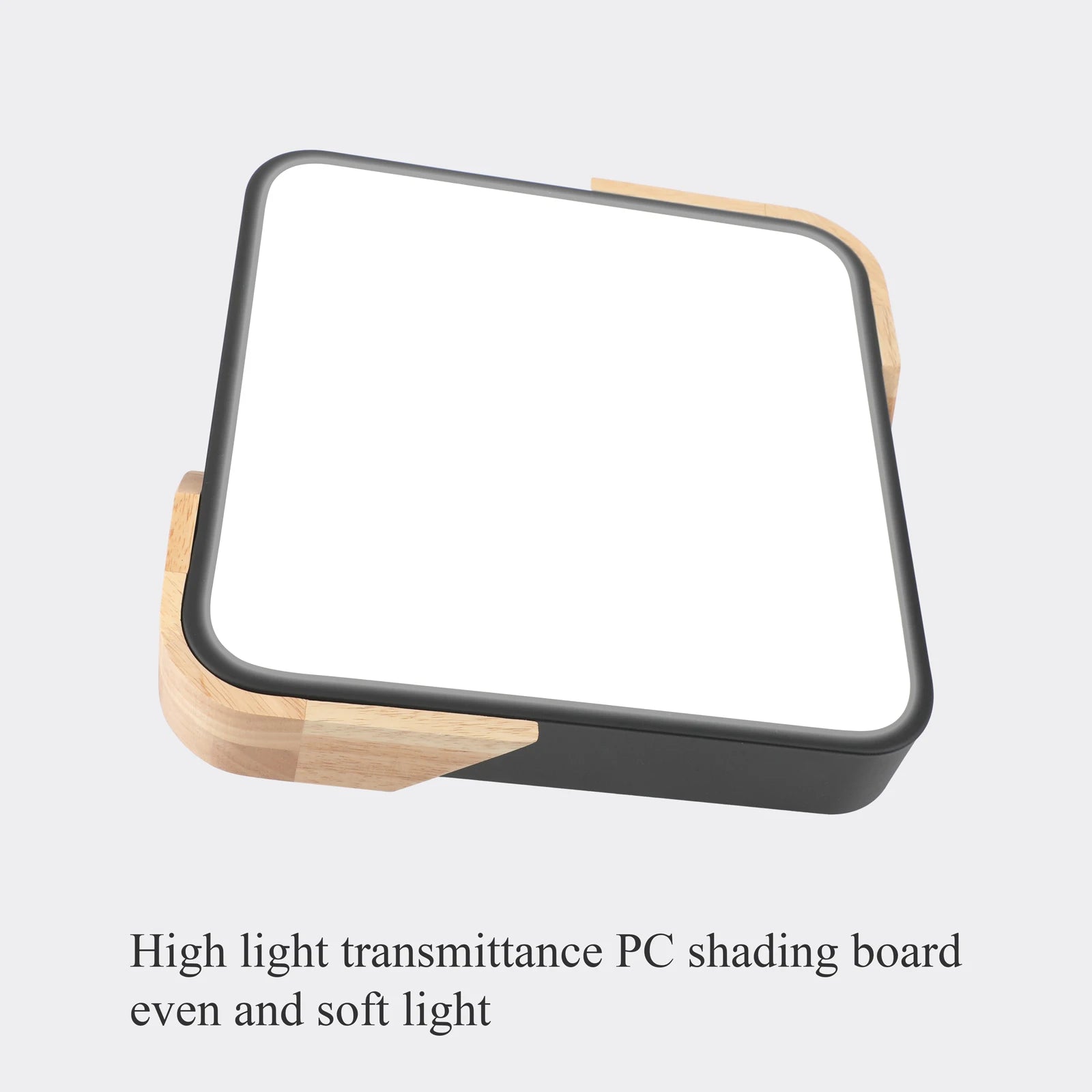 Square led ceiling light 18w modern ultra-thin wooden lamp indoor bedroom living room lighting fixture surface mount