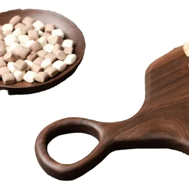 Creative black walnut vegetable board wooden steak bread tray solid wood cutting set complementary food - a pair