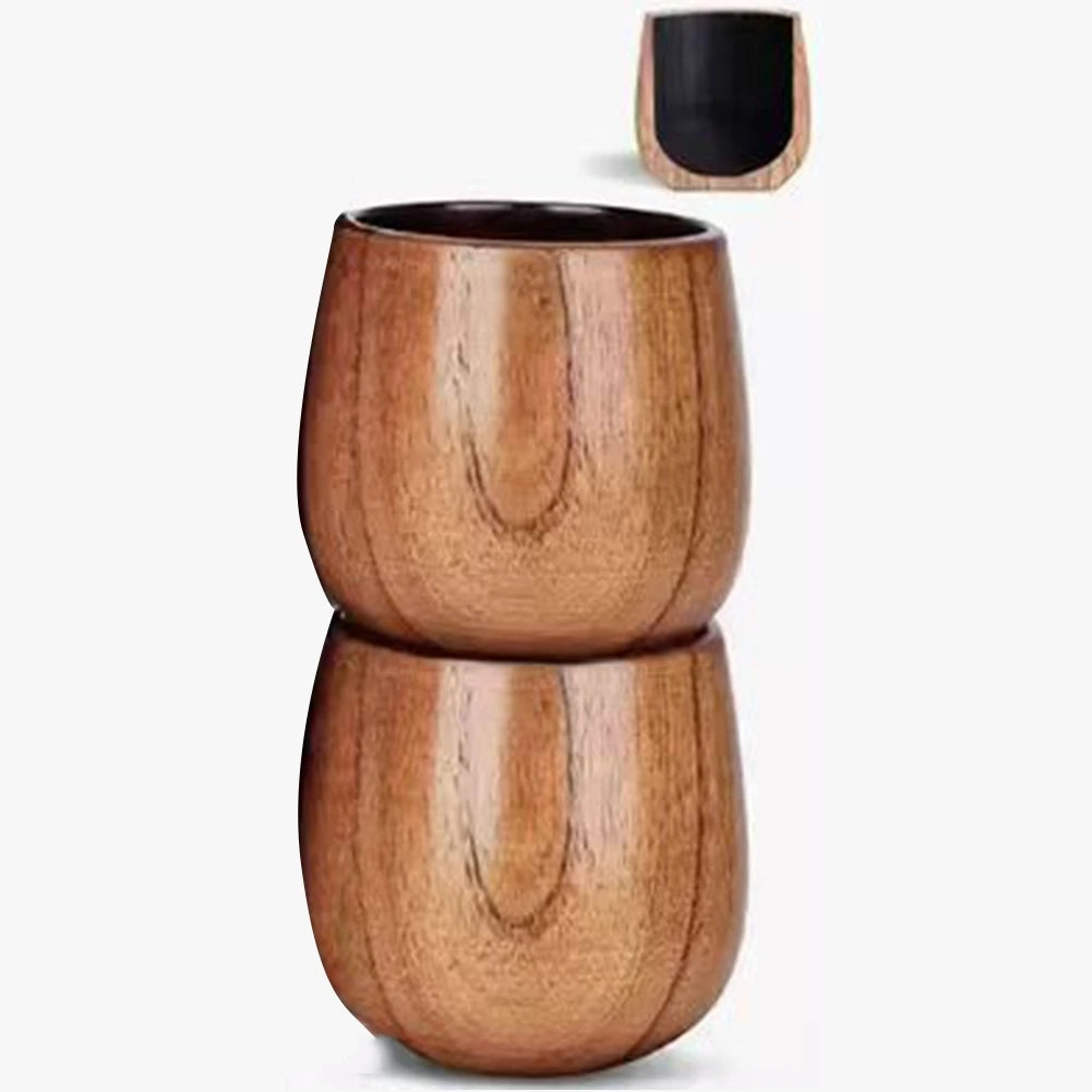 Abre-solid wooden tea cup solid mug for hot drinks ideal coffee juice and milk - as shown / <50ml