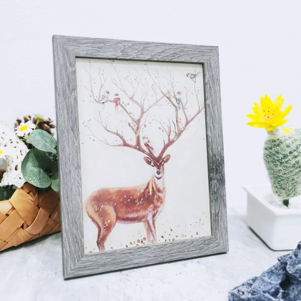 Retro wooden photo frame,10x15 15x20 20x25 a4 picture frame stand for pictures decor commemorative gift desktop - grey