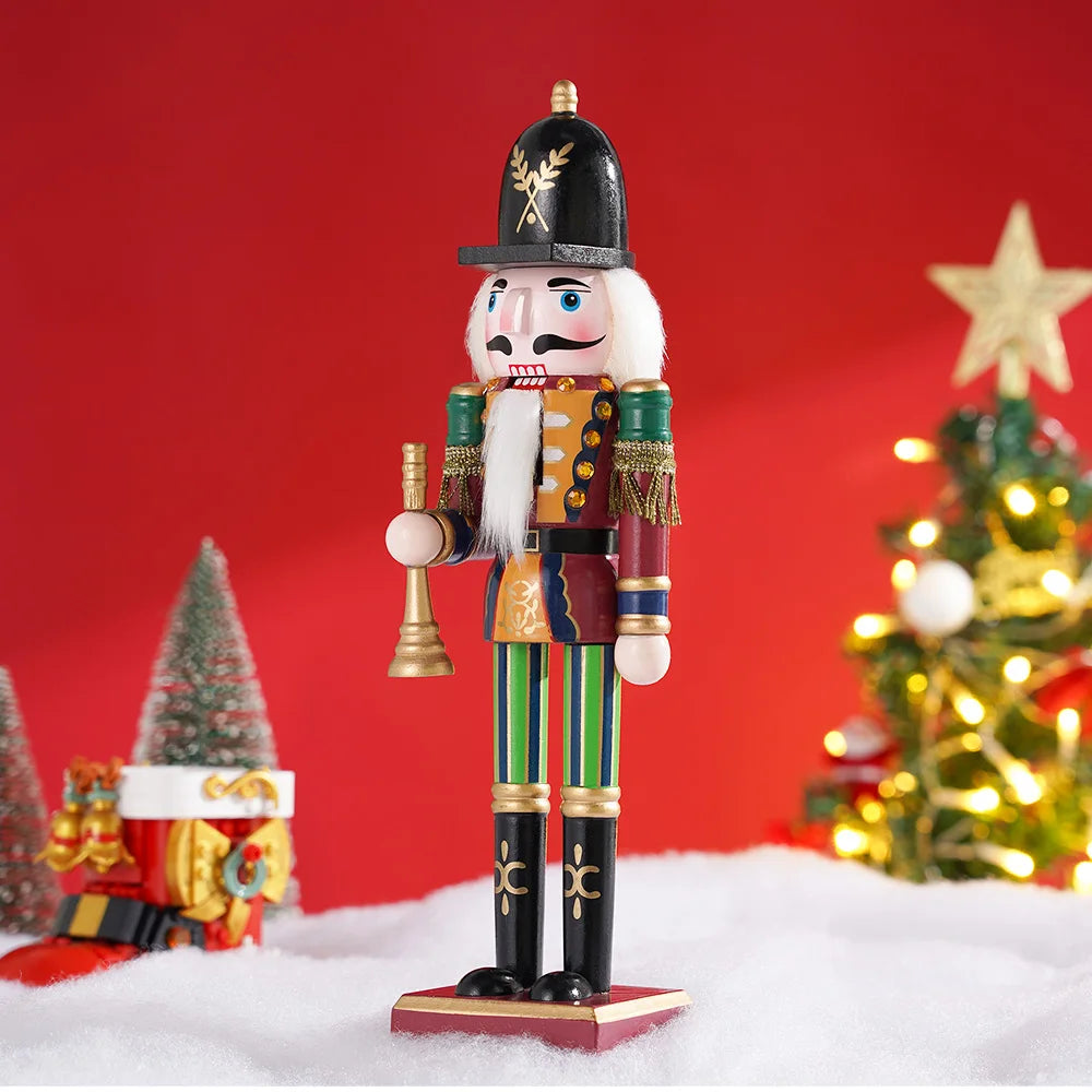 Nutcracker soldier puppet wooden statues handicraft doll toy christmas navidad new year gift home decoration 30cm - b