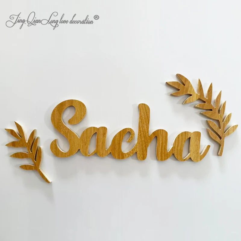 Personalized custom made wooden name sign wood letters wall art decor for nursery or kids room large size