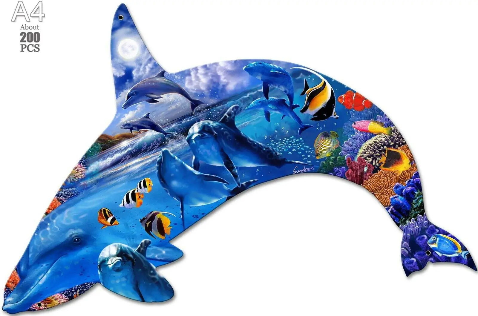 Shark wooden animal puzzle high quality dinosaur puzzles brain twister toys kids adult moderately difficult wood jigsaw