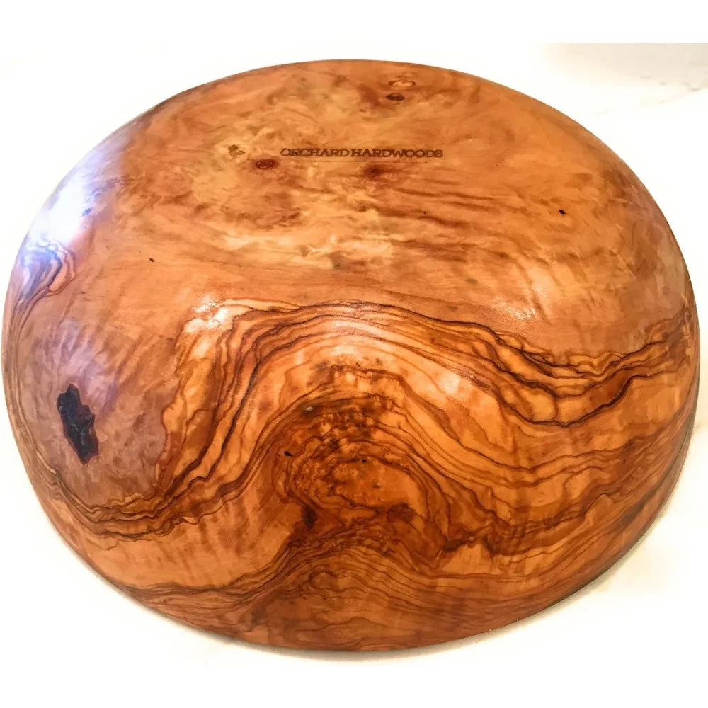Handcrafted olive wood serving bowls - unique decorative wooden for fruit salad snacks and chips in small medium si
