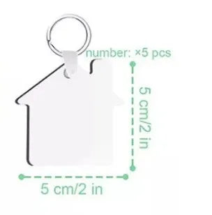 Free shipping 40pcs/lot wholesale custom wood mdf keychain sublimation blanks for gifts - house - key chain