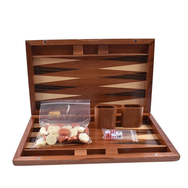 Luxury wooden backgammon chess set large handmade board games portable family travel table children aldult gift