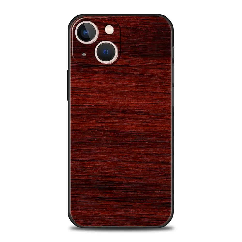 Carved wood phone case for iphone apple 14 13 12 11 pro max mini 7 8 plus xr xs x se 2020 black silicone cover coque