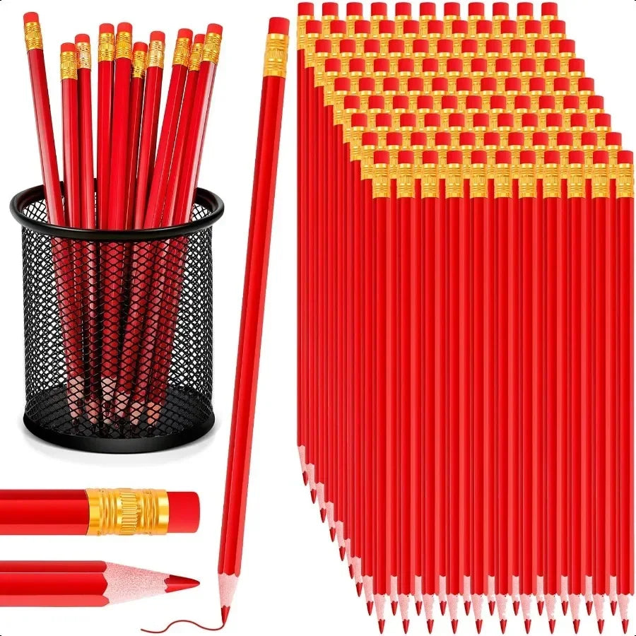 144 pcs checking pencils bulk erasable pre sharpened red hb colored with eraser operation box gifts christian donation