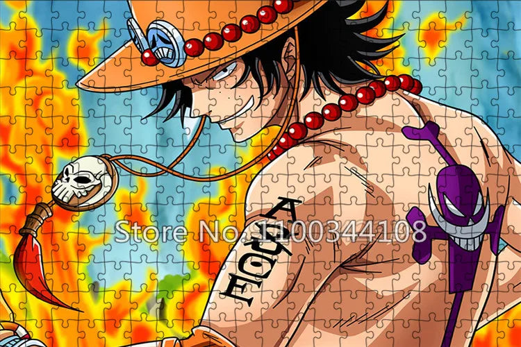 300/500/1000 pieces jigsaw puzzles one piece japanese anime puzzle cartoon picture splicing handmade toys for children