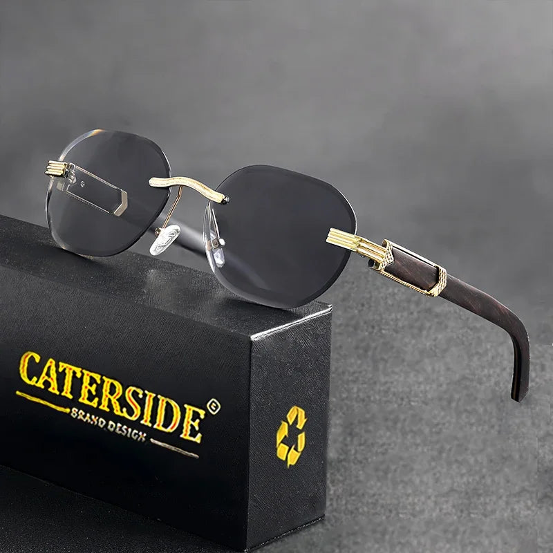 Caterside new natural solid wooden sunglasses men boundless round fashion sun glasses women party business outdoor