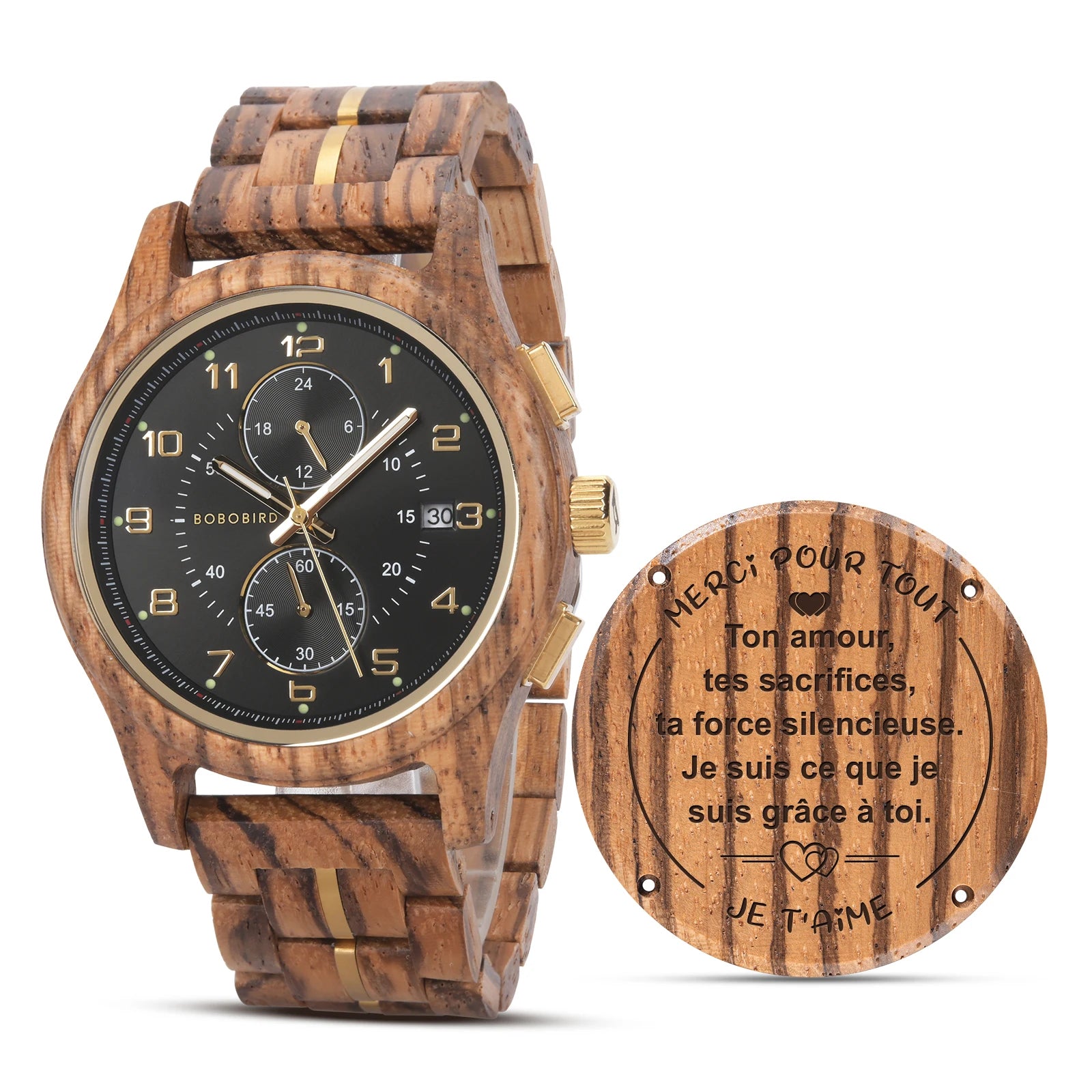 Bobo bird personalized men’s wristwatches multi-language handmade wooden watch supported free customized watches gift