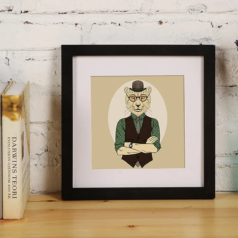 Wooden nature square picture frame,plexiglass include poster photo frames for wall hanging frame 30x30 35x35cm