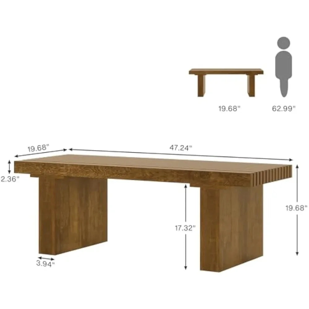 Rectangle coffee table: 47.24-inch wood modern table cocktail for living room farmhouse center - united states