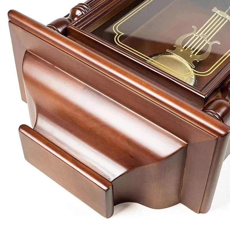 Vintage wall clock living room solid wood pendulum clocks luxury large watches bedroom decoration nordic interior