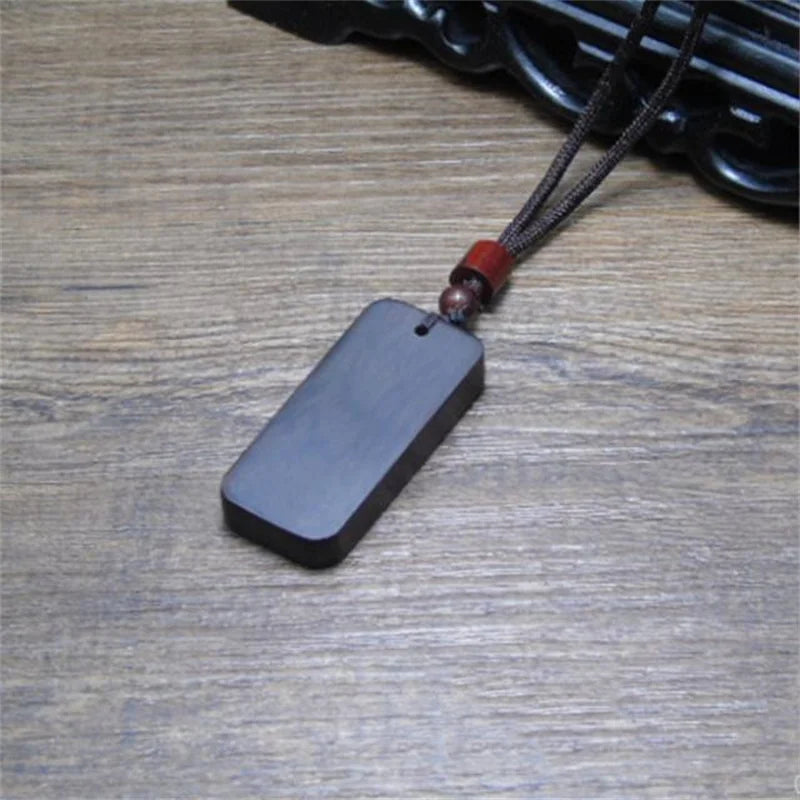 Ethnic style ebony rectangle wooden pendant necklace for men jewelry personality wood lady birthday gift