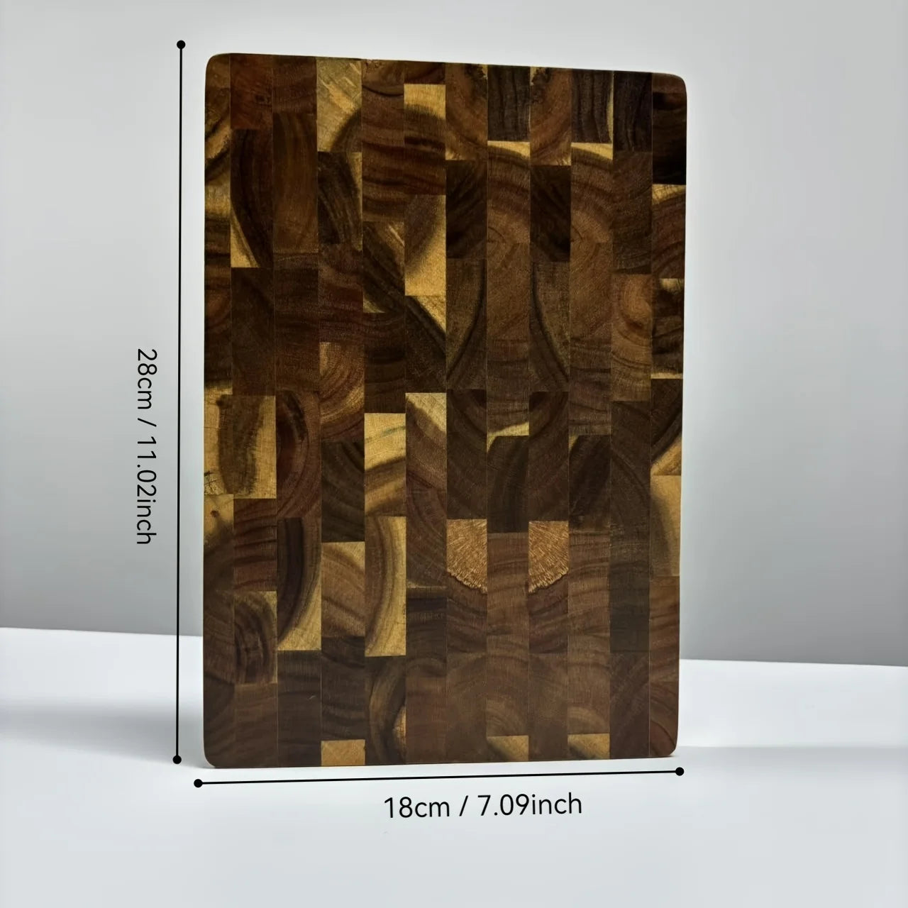 1pc large wood board - heavy-duty grain chopping leaf camellia tree for meat cheese vegetables bread - 28x18cm