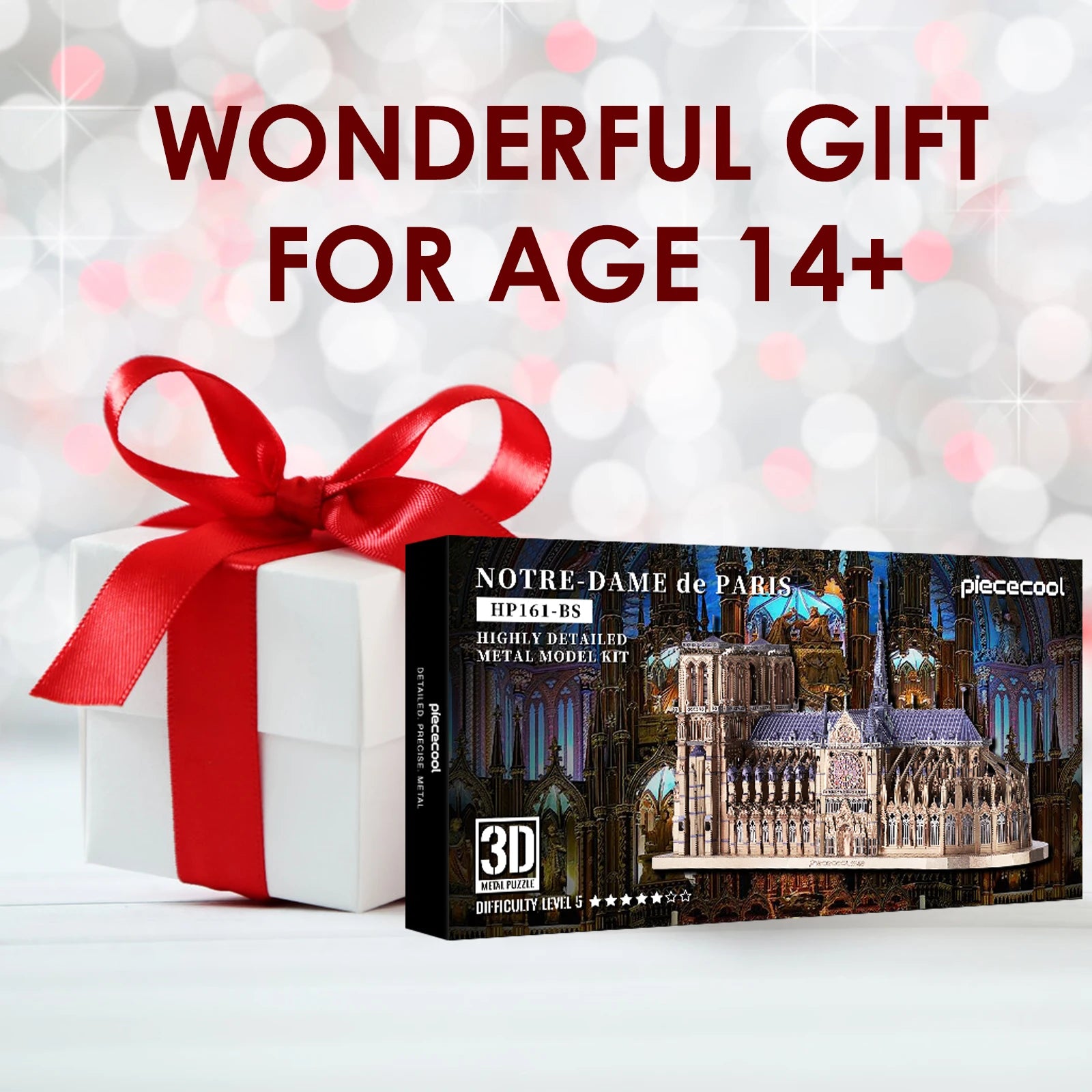 Piececool 3d metal puzzles jigsaw notre dame cathedral paris diy model building kits toys for adults birthday gifts