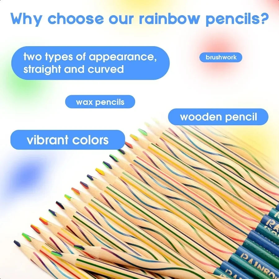 Rainbow pencils party favors 30 pieces 4 in 1 colored for teen girl gifts trendy stuff goodie bags stuffers - united
