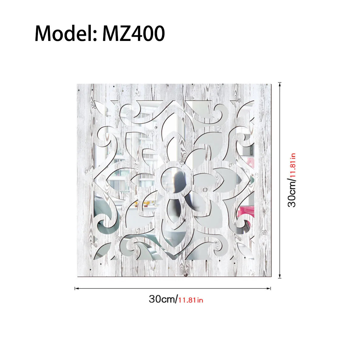 Rustic living room bedroom wall decor mirror wood farmhouse window frame hallway home decoration vintage decorative