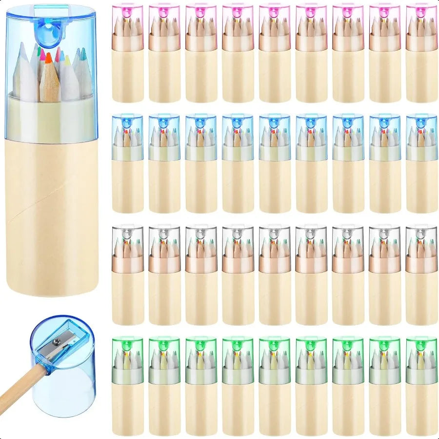 48 pack mini drawing colored pencils bulk for with sharpener portable color in tube gift artists writing sketching