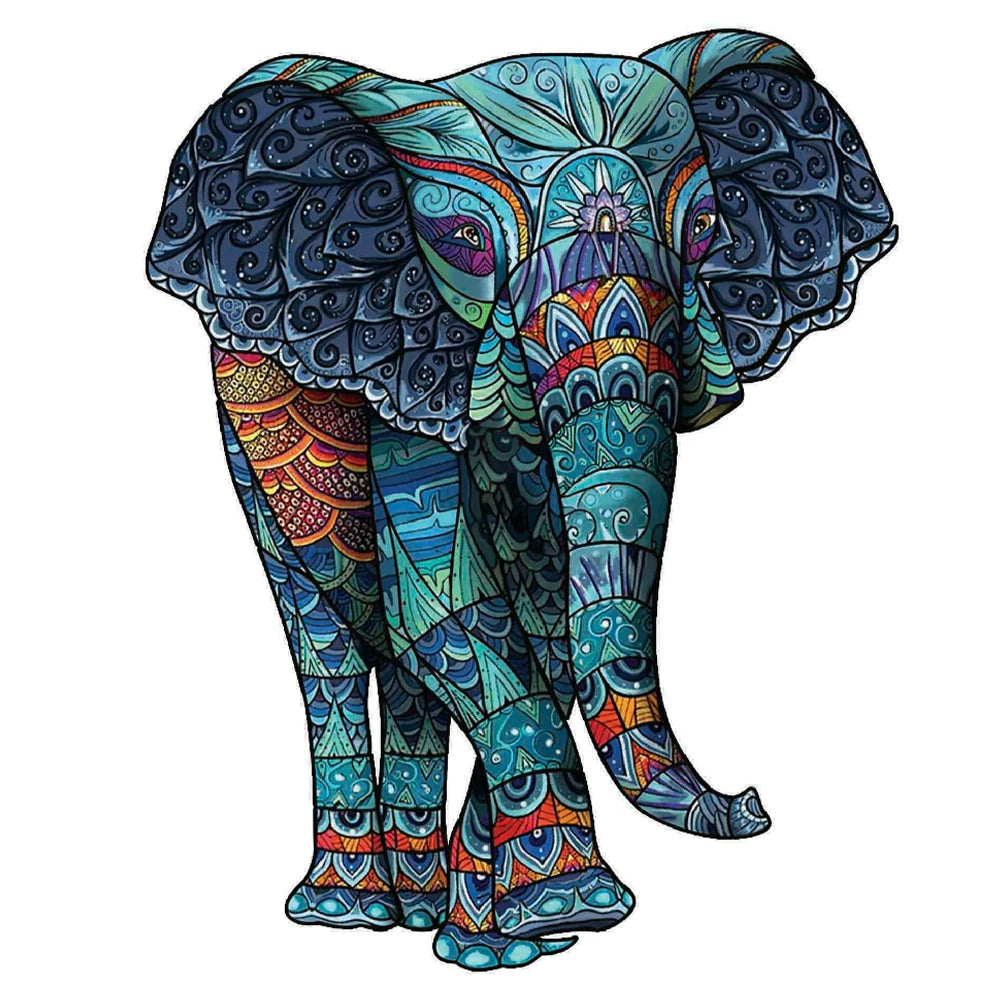 Diy wood jigsaw for kids adult yinyang tree elephant wooden animal puzzle high quality hippopotamus puzzles brain