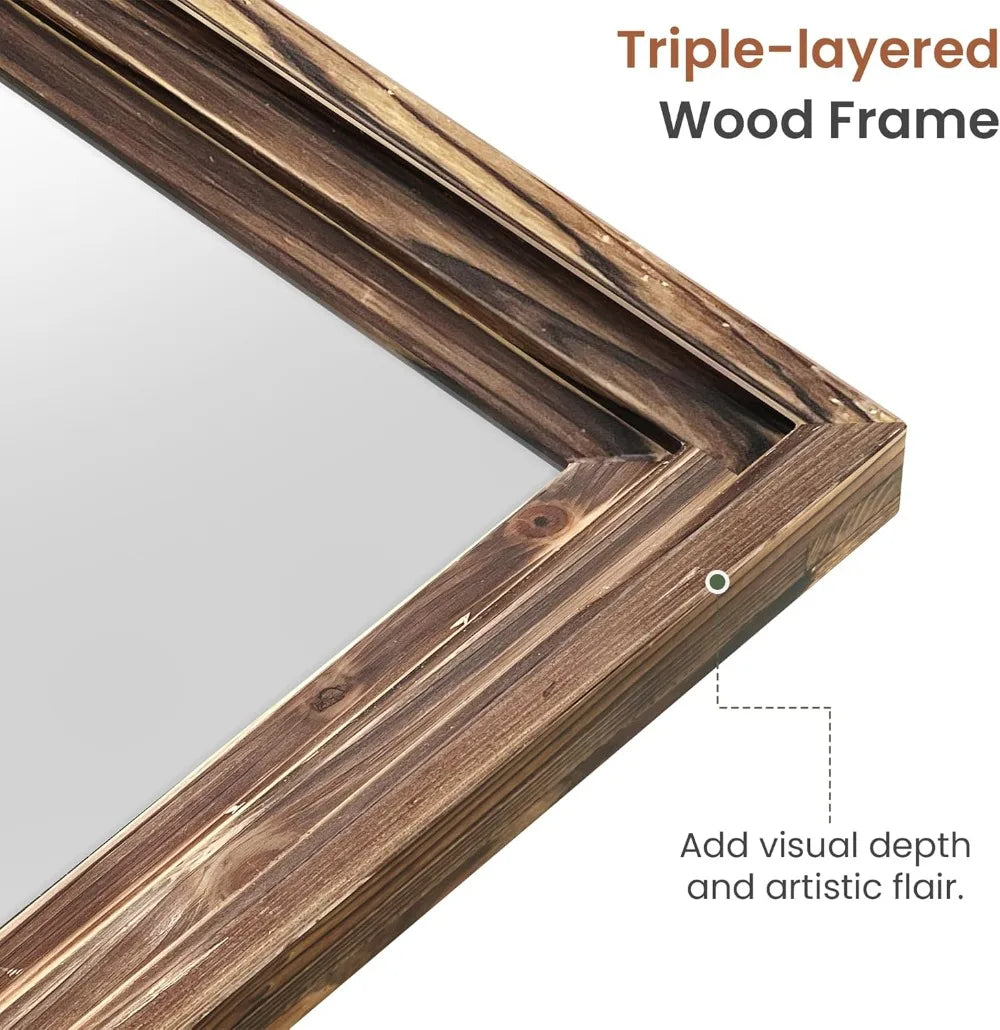 Eull length floor mirror with stand 63’’x21’’ wood frame for bedroom farmhouse wall decor women - united states