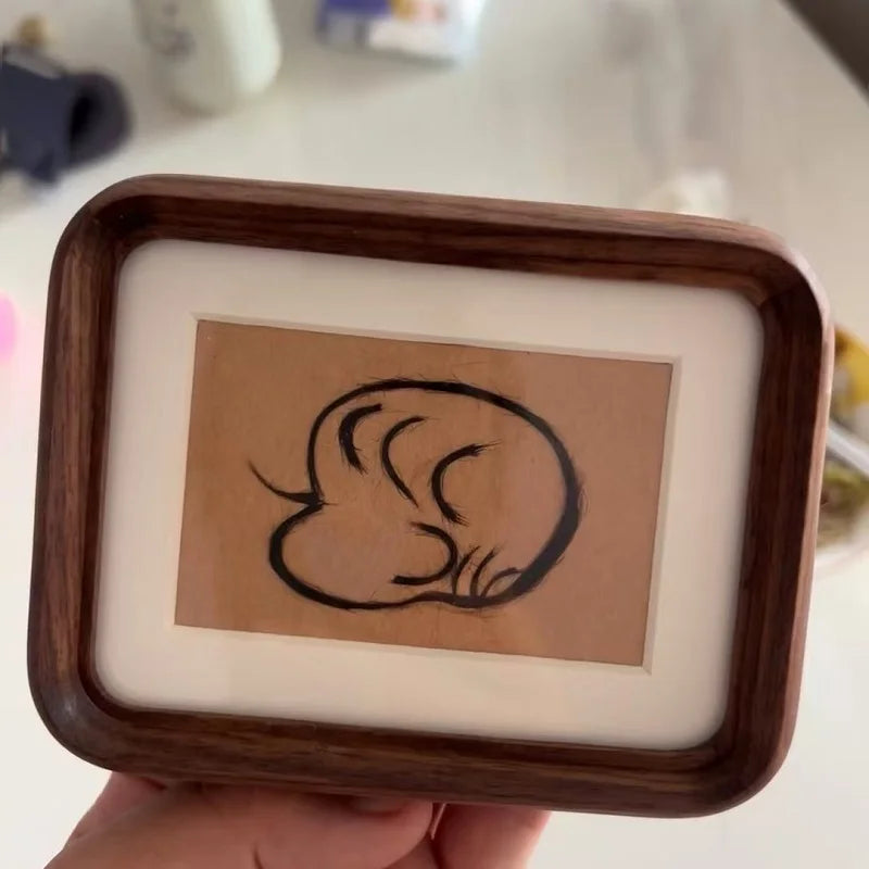 Wooden baby keepsake picture frame handmade hair and umbilical cord display solid wood memory home decor