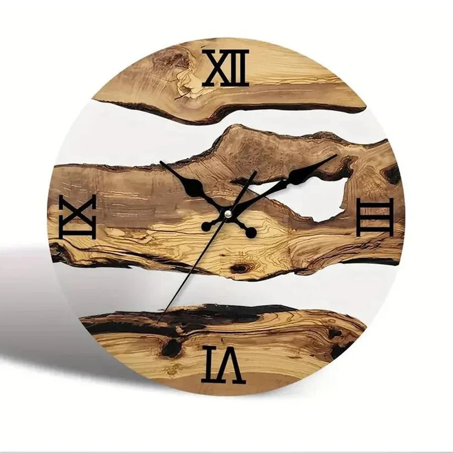 Acrylic wood grain wall clocks brief home hanging clock minimalist design living room art watch decoration - 02 c