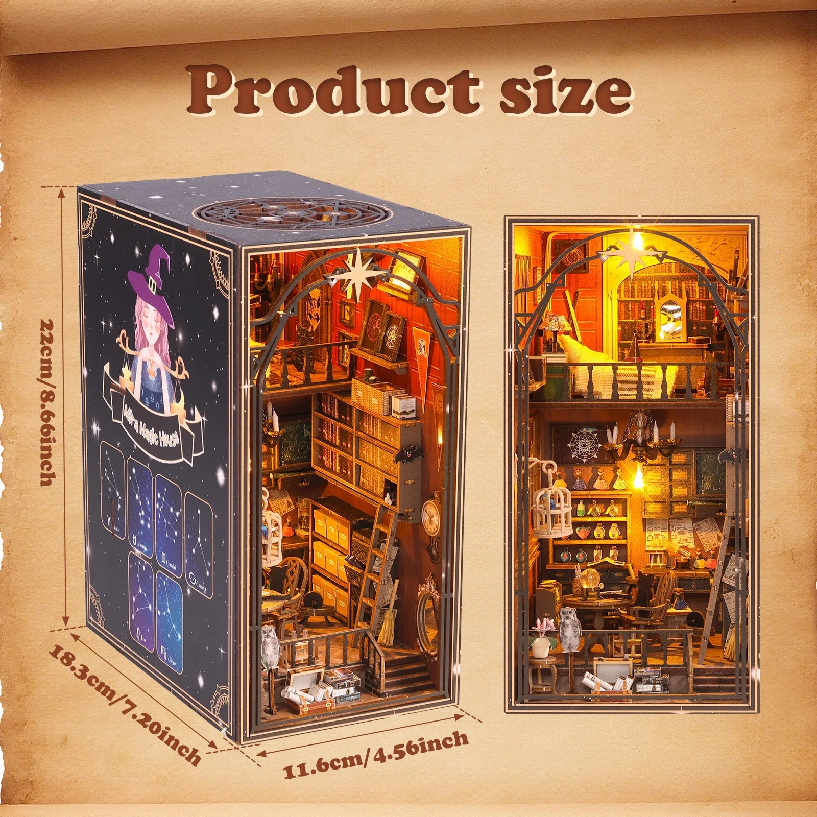 3d book nook kit diy doll house bookshelf insert miniature dollhouse bookend for xmas home office puzzle model build