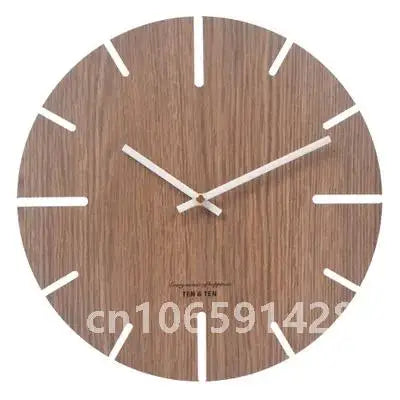 Nordic retro wooden wall clock corridor living room decoration solid wood quiet clocks hanging watch cafe store home