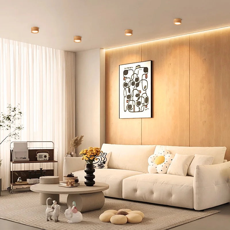 Gx53 downlight wooden ceiling lamp 220v indoor decor lamps room lighting living corridor led down lights for street