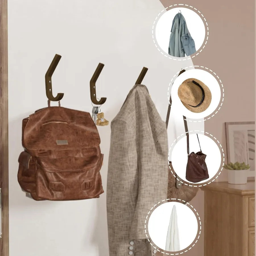 4 pack coat hooks wood towel hook mounted wall rustic wooden heavy duty hat rack for hanging bathroom towels cl