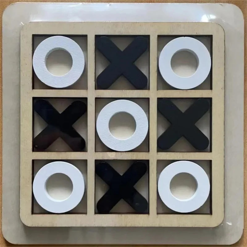 Xo tic tac toe wooden board game table toy parent-child interactive fun children puzzle toys for birthday party