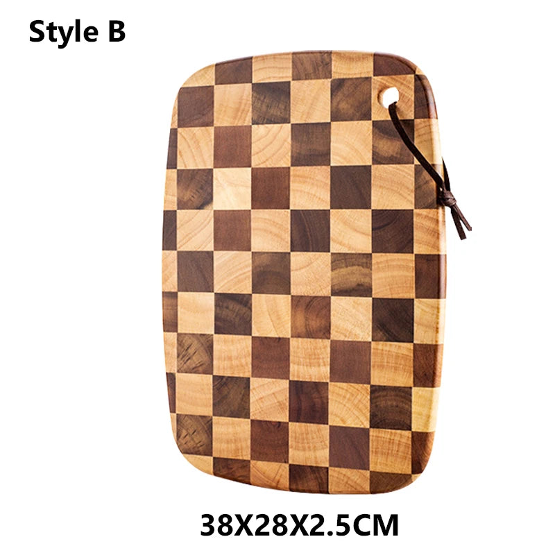 Wxcoo cutting board solid wood household tray mosaic boards wooden chopping blocks kitchenware - style b