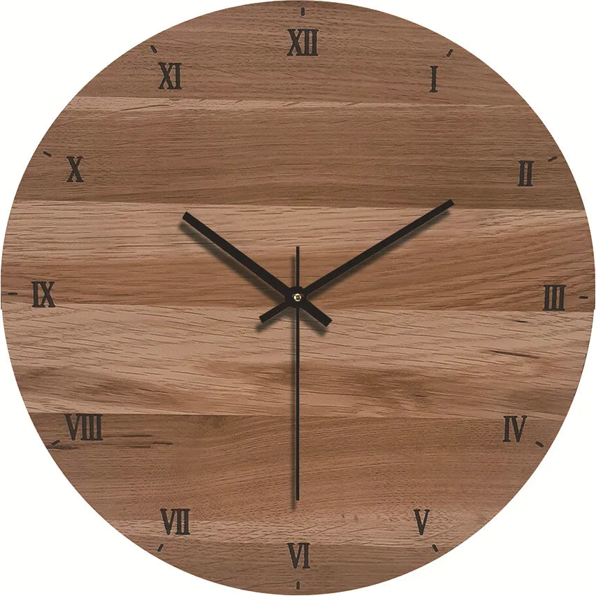 Wood grain wall clock transparent minimalist design hanging silent living room office art watch home decor hororloge