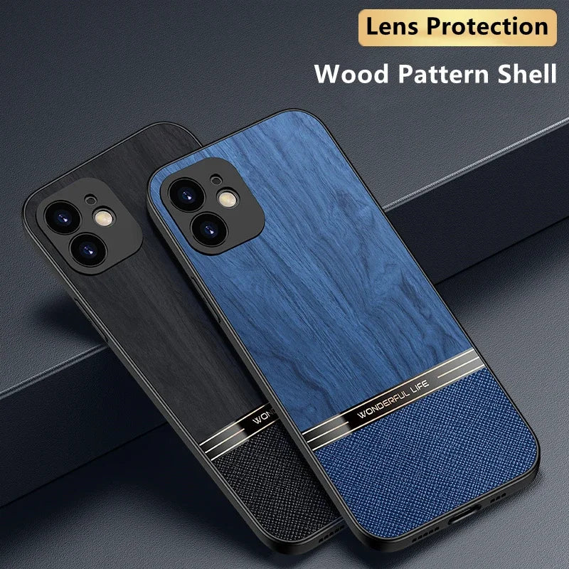 Wood pattern case funda for apple iphone 11 12 13 14 15 16 17 pro xs max air xr 8 7 plus se 2022 2020 se3 shockproof