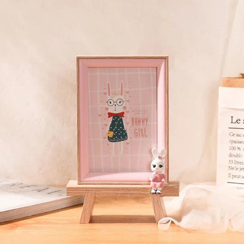 6 inch creative cartoon wooden photo frame children family decorated holder desk display picture home decor - 1