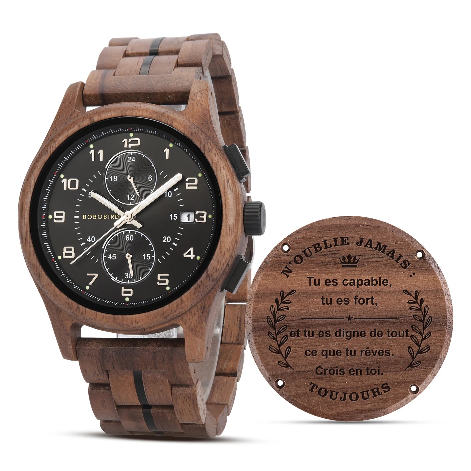 Bobo bird personalized men’s wristwatches multi-language handmade wooden watch supported free customized watches gift
