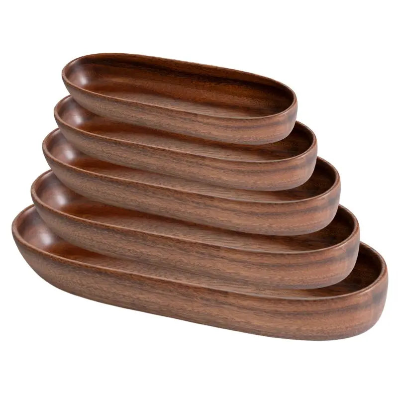 Walnut wood boat shaped bowl creative salad fruit mandarin duck plate dishes mixing dough bowls food bread tray