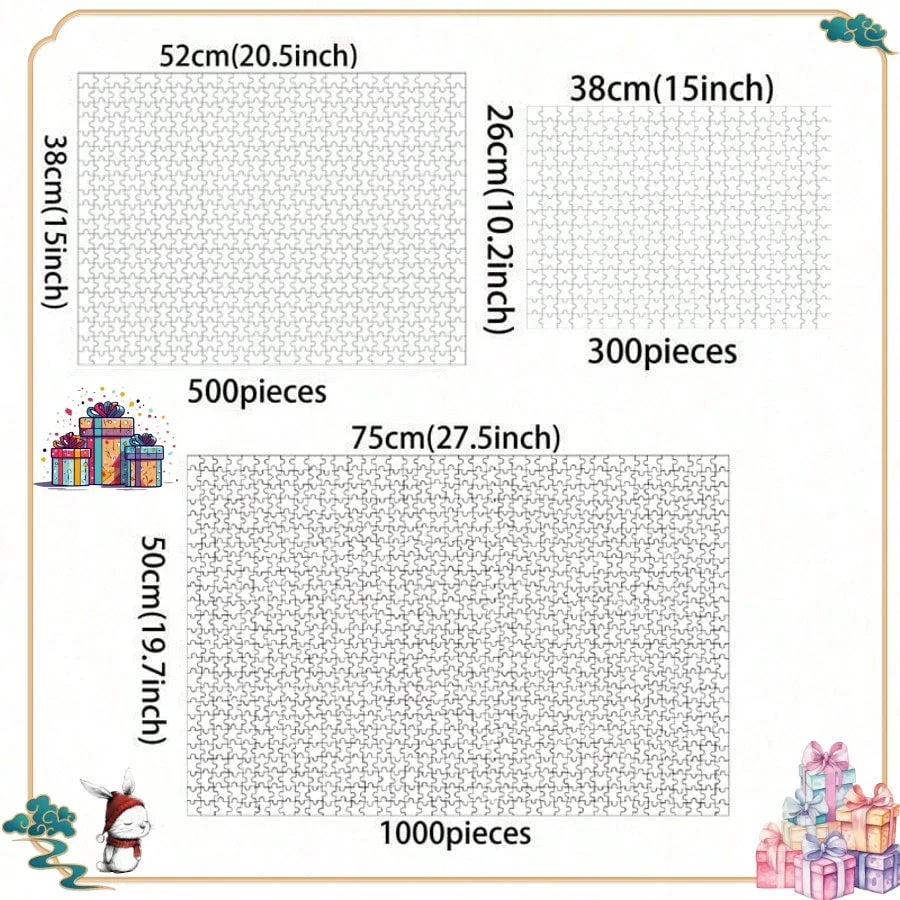 Wooden jigsaw puzzle 300/500/1000 pcs unique design cute sea turtle sleeping on the crescent moon challenging fun