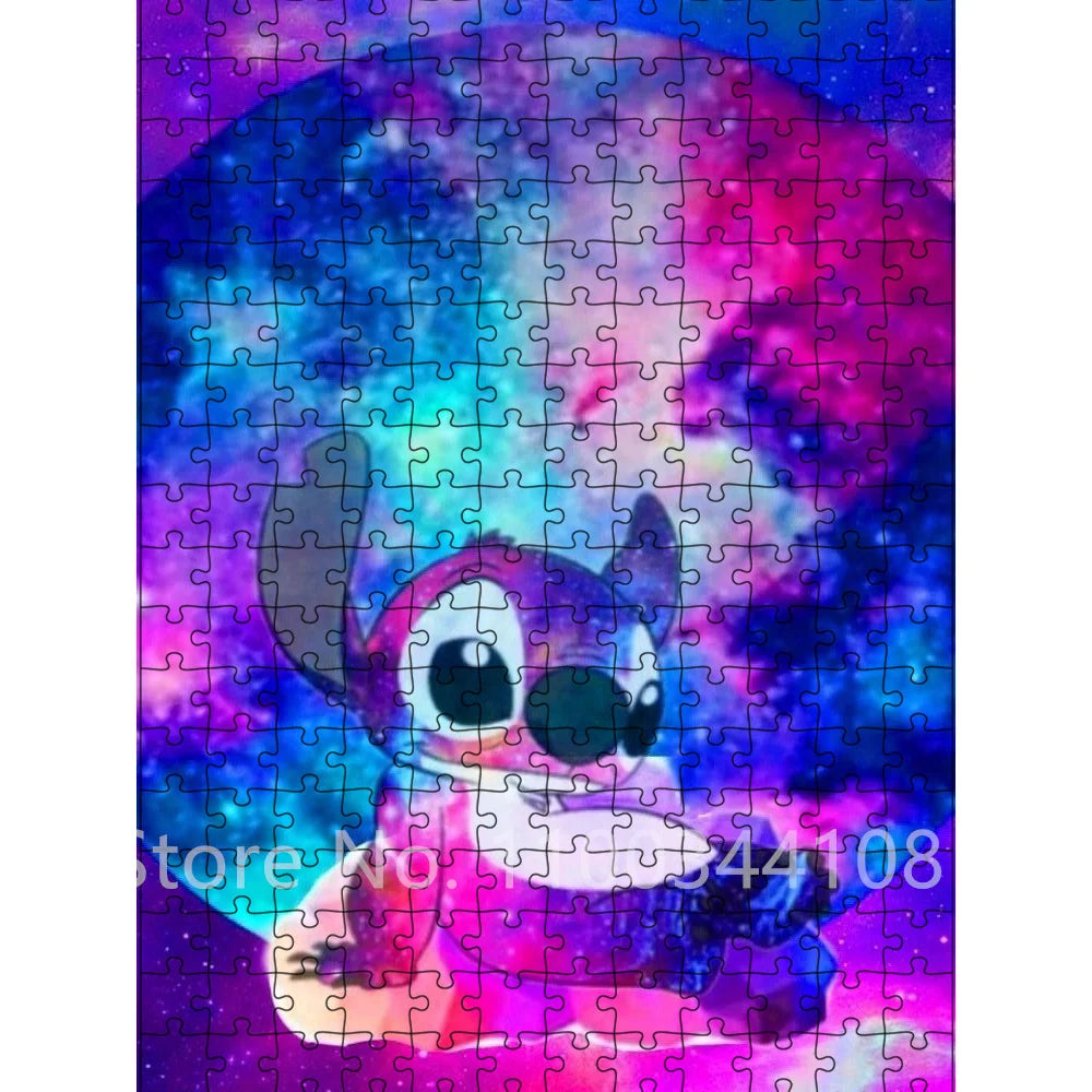 300/500/1000 pieces puzzle disney stitch cartoon jigsaw for adults kids educational toys diy gift decompressing game