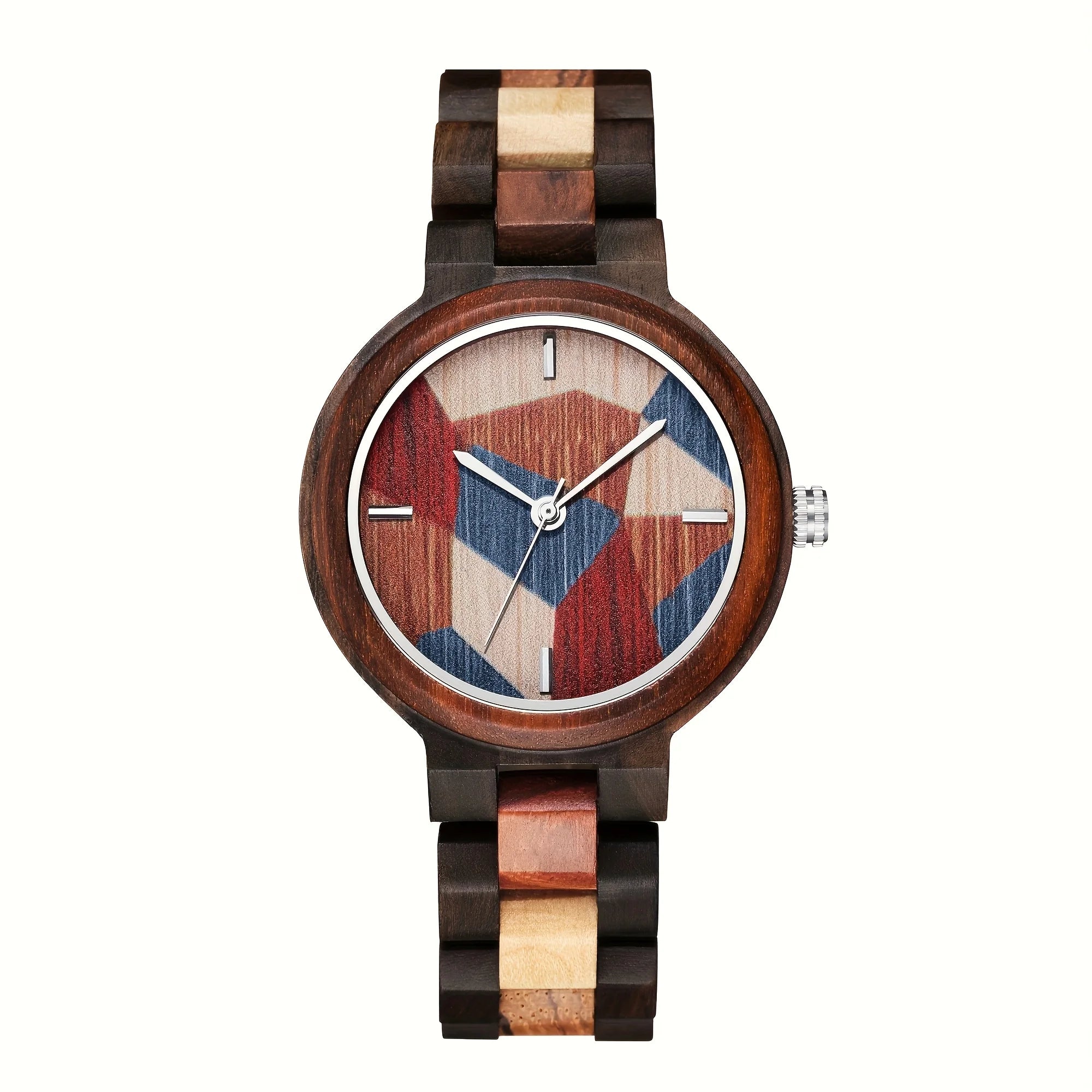 Personalized creative watch multi color dial colorful strap wooden quartz watches for man woman relojes para hombres