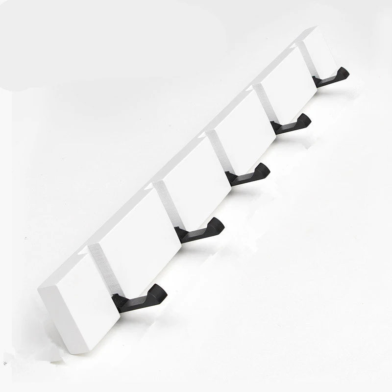 3&5 hooks hallway hangers luxury creative wooden invisible door row hook foldable clothes bag key hanging white color