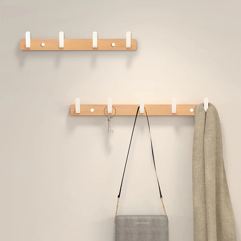 Walnut wood clothes hanging hook without punching wall cap holder door key