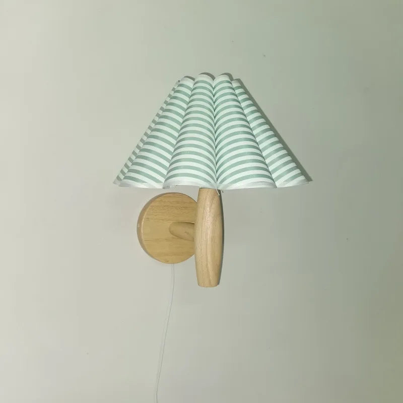 Log color wood wall lamp petal entrance corridor balcony aisle atmosphere night light bedroom bedside decorative - b