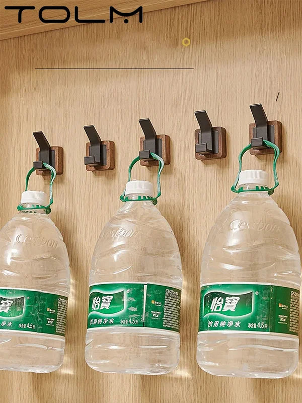 Walnut coat wall hook hanging rack for bathroom kitchen bedroom hallway hooks clothes holder