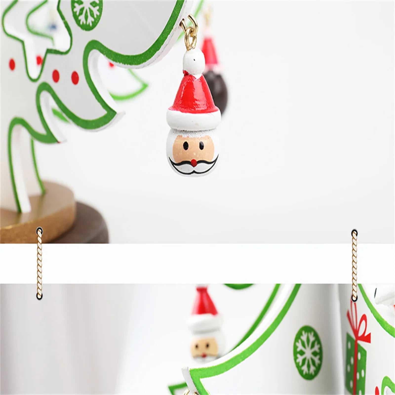 Christmas wooden 3d tree ornament festive holiday decor tabletop decoration accessory indoor party favor