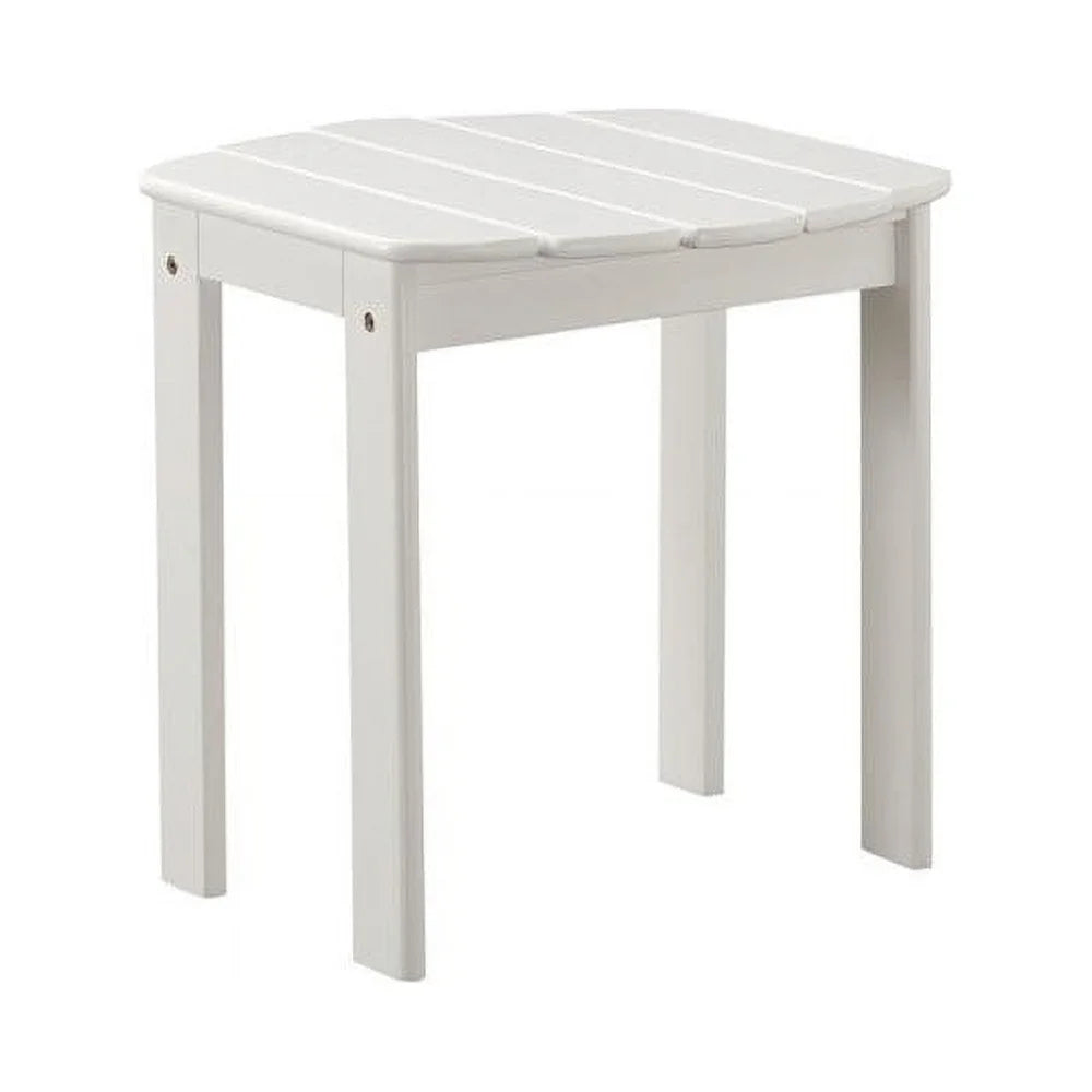 Sturdy acacia wood outdoor side table white stain spacious top perfect patio chairs durable indoor use - united states