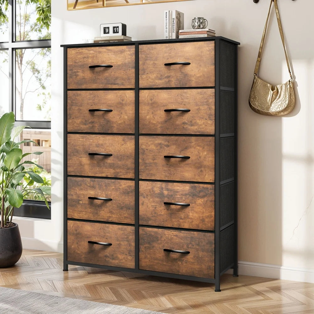 10-drawer fabric dresser adults storage organization chest bedroom closet stylish and functional easy assembly durable